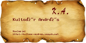 Kultsár András névjegykártya